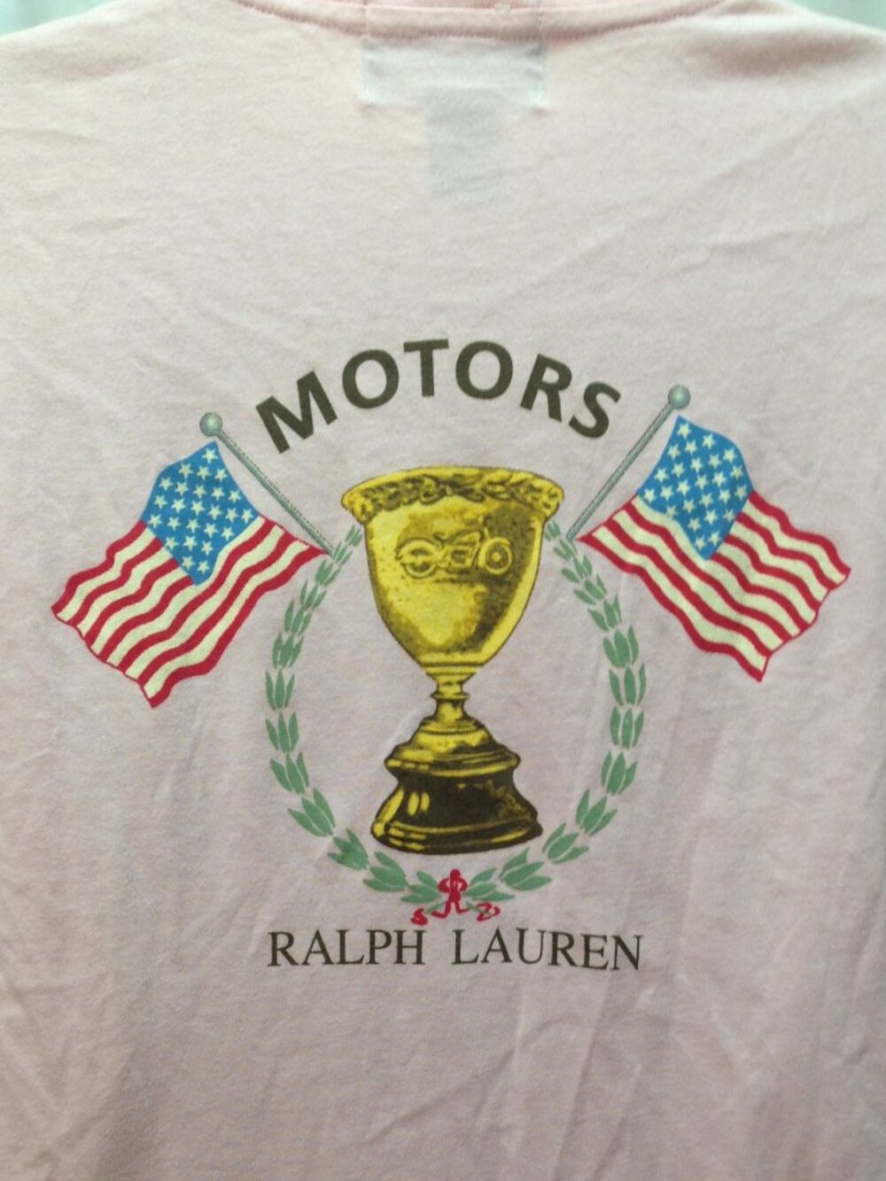 Ultra Rare Vintage RALPH LAUREN Motor Club PINK Tee T-Shirt - NEVER WORN